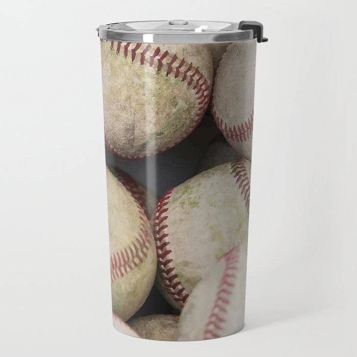 Many Baseballs - Background pattern Sports Illustration Travel Mug Gallery Image 2