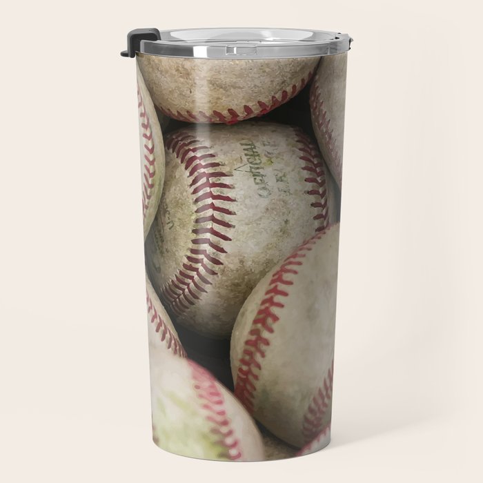 Many Baseballs - Background pattern Sports Illustration Travel Mug Gallery Image 3