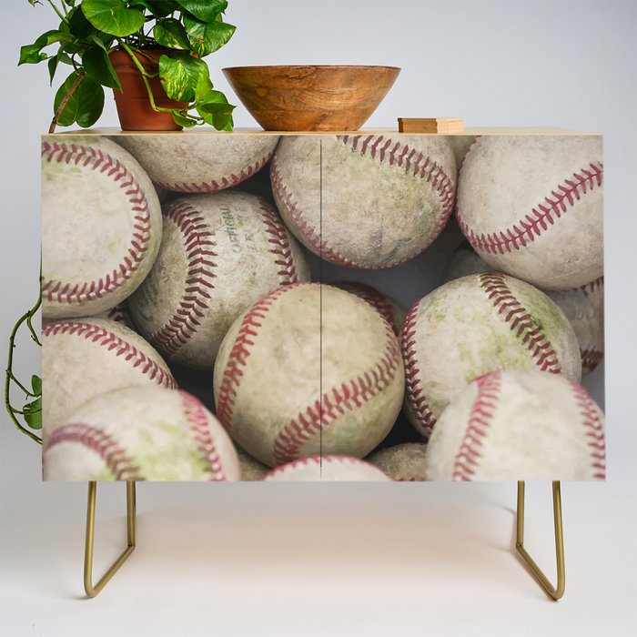 Many Baseballs - Background pattern Sports Illustration Credenza Gallery Image 1