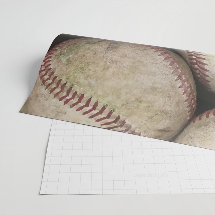 Many Baseballs - Background pattern Sports Illustration Wrapping Paper Gallery Image 2