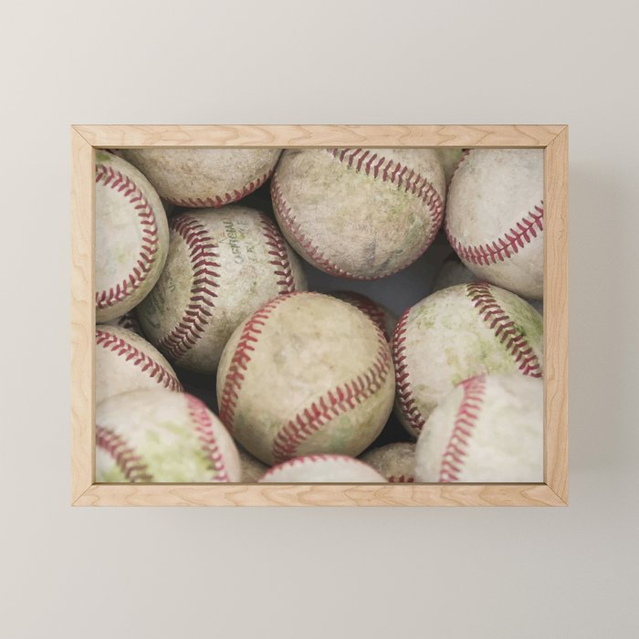 Many Baseballs - Background pattern Sports Illustration Mini Art Print Gallery Image 1
