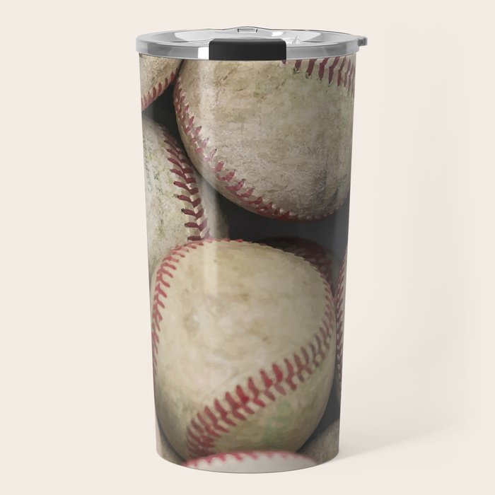 Many Baseballs - Background pattern Sports Illustration Travel Mug Gallery Image 1