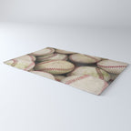 Many Baseballs - Background pattern Sports Illustration Rug Gallery Image 3
