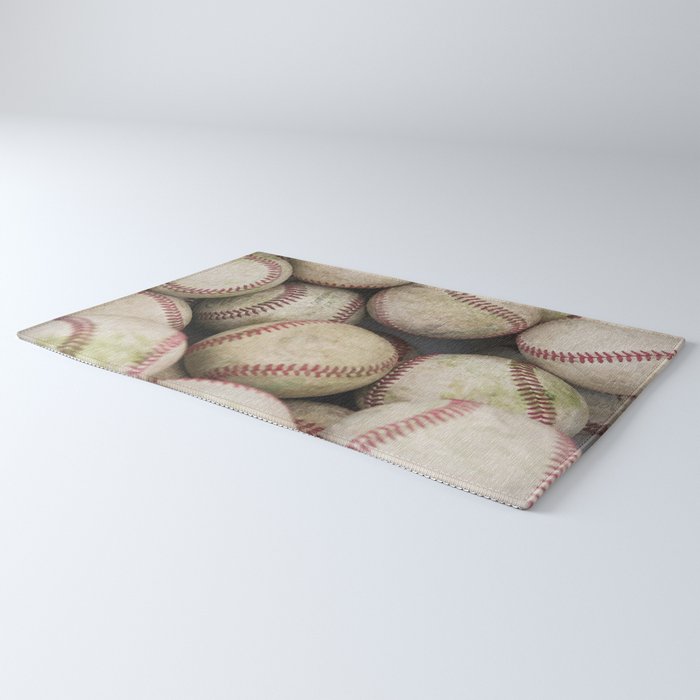 Many Baseballs - Background pattern Sports Illustration Rug Gallery Image 3