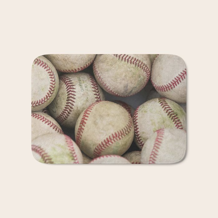 Many Baseballs - Background pattern Sports Illustration Bath Mat Gallery Image 1