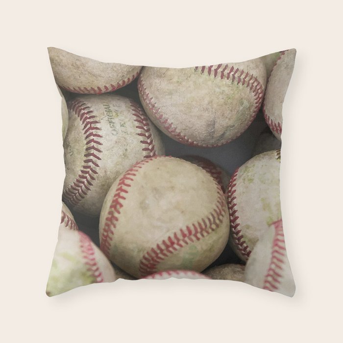 Many Baseballs - Background pattern Sports Illustration Throw Pillow Gallery Image 6