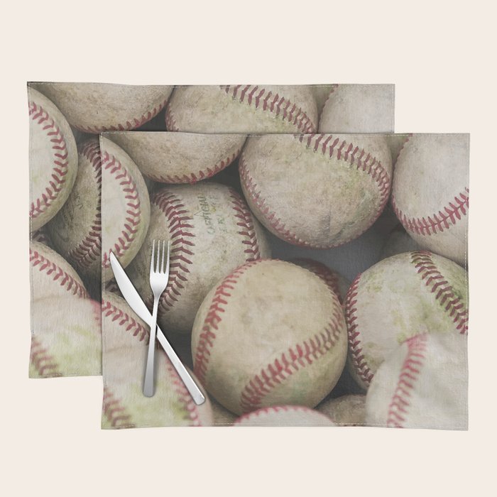 Many Baseballs - Background pattern Sports Illustration Placemat Gallery Image 1