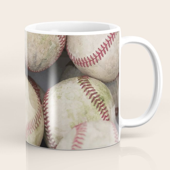 Many Baseballs - Background pattern Sports Illustration Coffee Mug Gallery Image 1