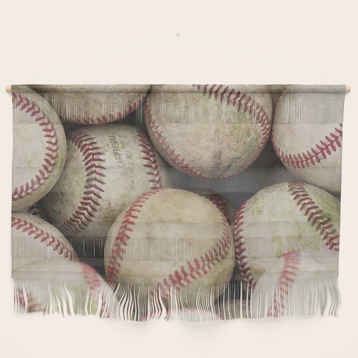 Many Baseballs - Background pattern Sports Illustration Wall Hanging Gallery Image 1