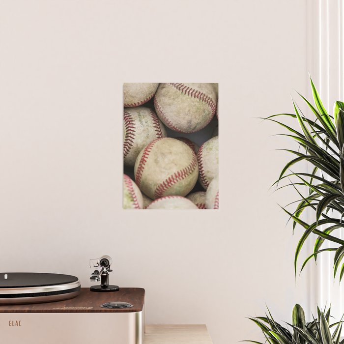 Many Baseballs - Background pattern Sports Illustration Poster Gallery Image 2