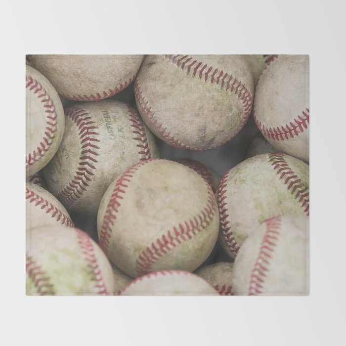 Many Baseballs - Background pattern Sports Illustration Throw Blanket Gallery Image 2
