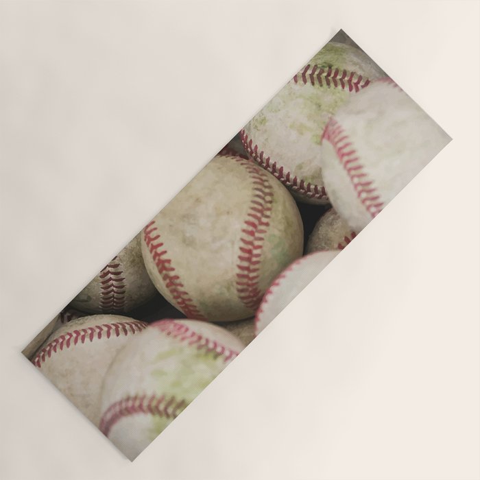 Many Baseballs - Background pattern Sports Illustration Yoga Mat Gallery Image 1