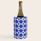 Abstract blue flower collage art pattern Wine Chiller Gallery Image 3