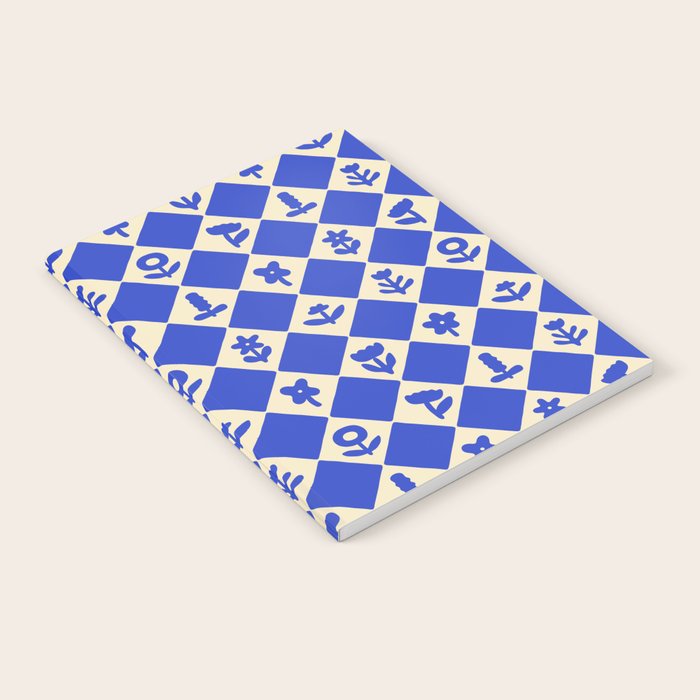 Abstract blue flower collage art pattern Notebook Gallery Image 2