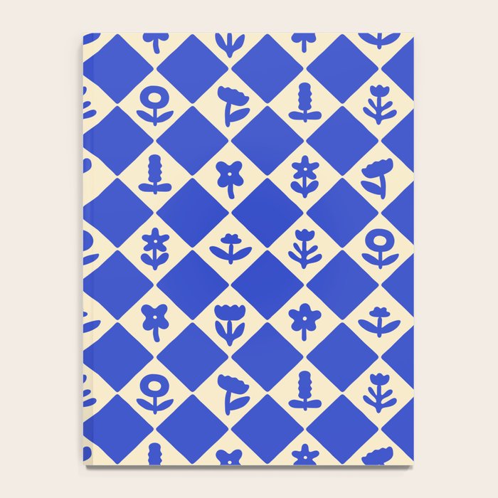 Abstract blue flower collage art pattern Notebook Gallery Image 4