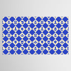 Abstract blue flower collage art pattern Tablecloth Gallery Image 2