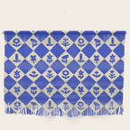 Abstract blue flower collage art pattern Wall Hanging Gallery Image 1