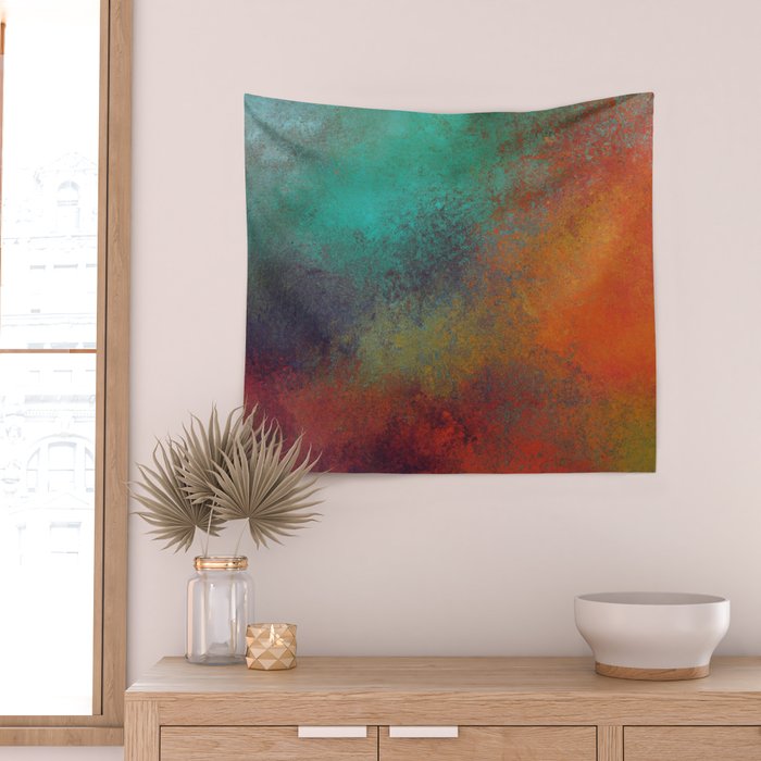 Colorful Rust Aesthetic Grunge Art Wall Tapestry Gallery Image 2