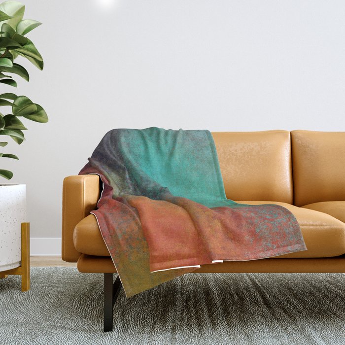 Colorful Rust Aesthetic Grunge Art Throw Blanket Gallery Image 1
