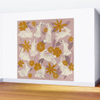 Bunnies & Blooms - Mauve & Ochre Palette Wall Mural Gallery Image 2