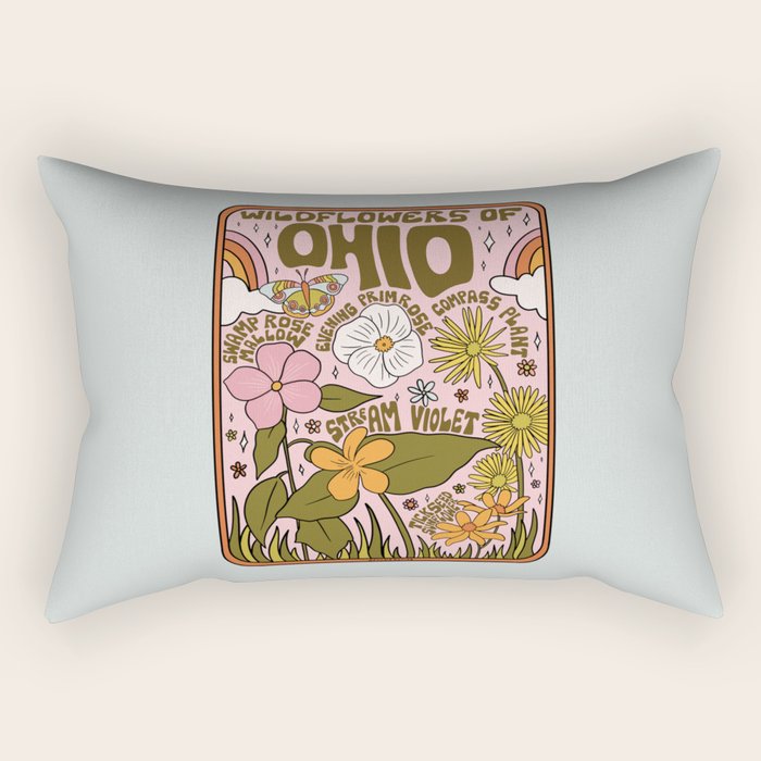 Ohio Wildflowers Rectangular Pillow Gallery Image 2