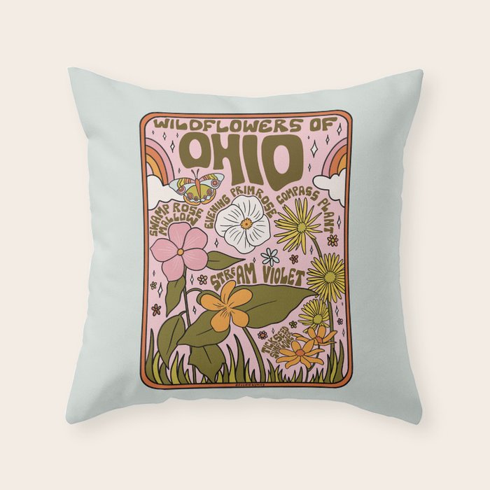 Ohio Wildflowers Throw Pillow Gallery Image 6