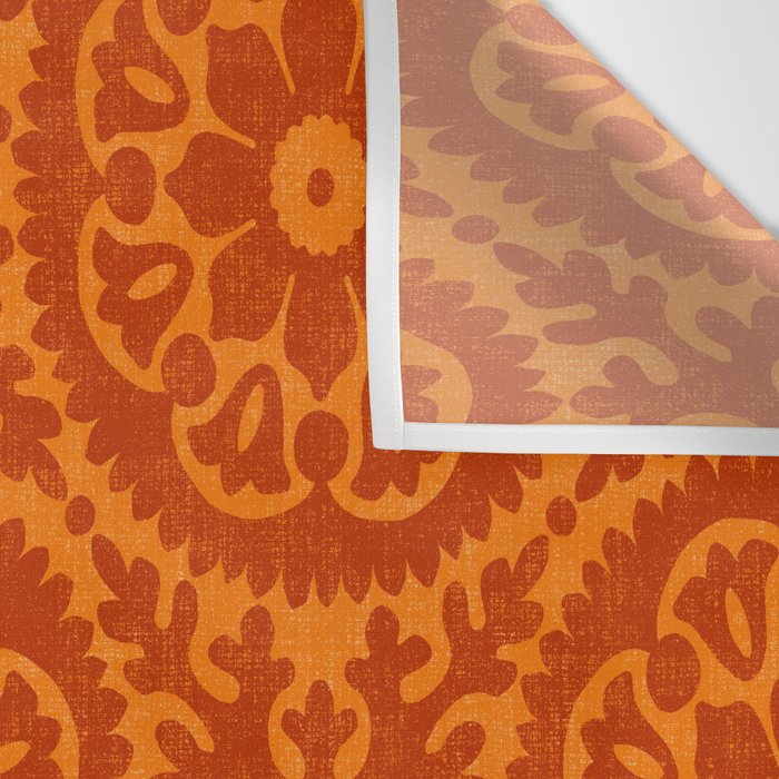 Folk Art Mandala - orange and red Wall Tapestry Gallery Image 3