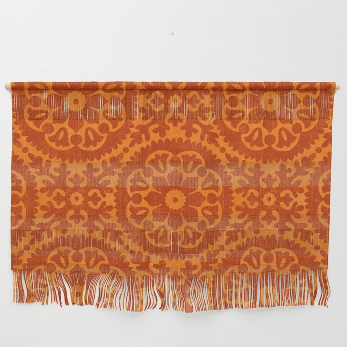 Folk Art Mandala - orange and red Wall Hanging Gallery Image 1