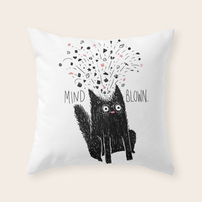 MIND BLOWN. Throw Pillow Gallery Image 1