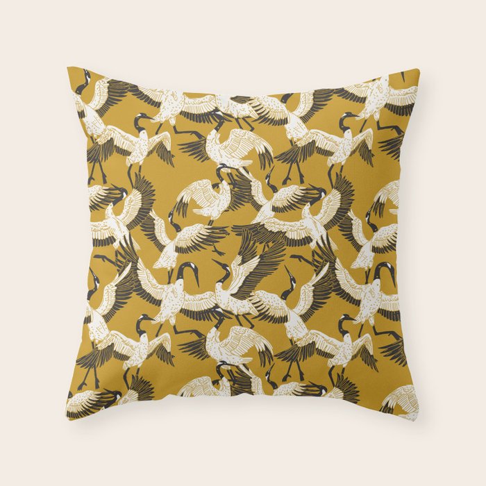 The ritual of the crane dance Throw Pillow Gallery Image 6