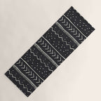 Cute Geometric Stripe in Black and White Yoga Mat Gallery Image 1