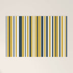 Vertical Stripes in Navy Blue, Mustard Yellow, and White Welcome Mat Gallery Image 1