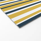 Vertical Stripes in Navy Blue, Mustard Yellow, and White Welcome Mat Gallery Image 2