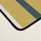 Vertical Stripes in Navy Blue, Mustard Yellow, and White Desk Mat Gallery Image 4