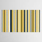 Vertical Stripes in Navy Blue, Mustard Yellow, and White Tablecloth Gallery Image 2