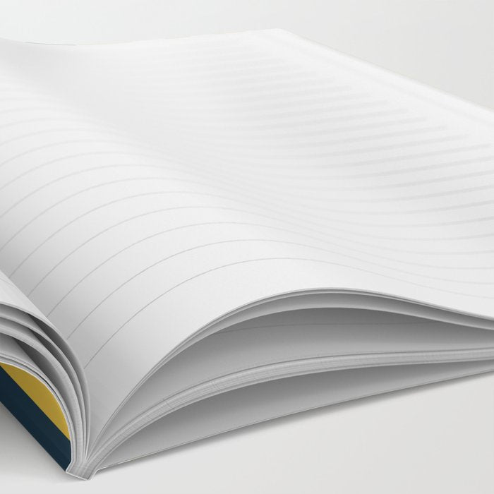 Vertical Stripes in Navy Blue, Mustard Yellow, and White Notebook Gallery Image 2