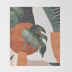 Abstract Art Plants Throw Blanket Gallery Image 2