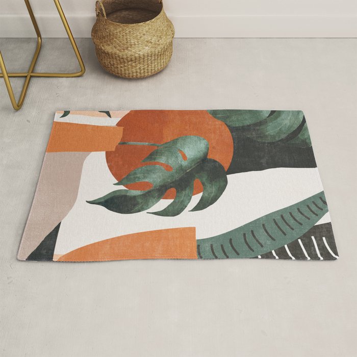Abstract Art Plants Rug Gallery Image 1