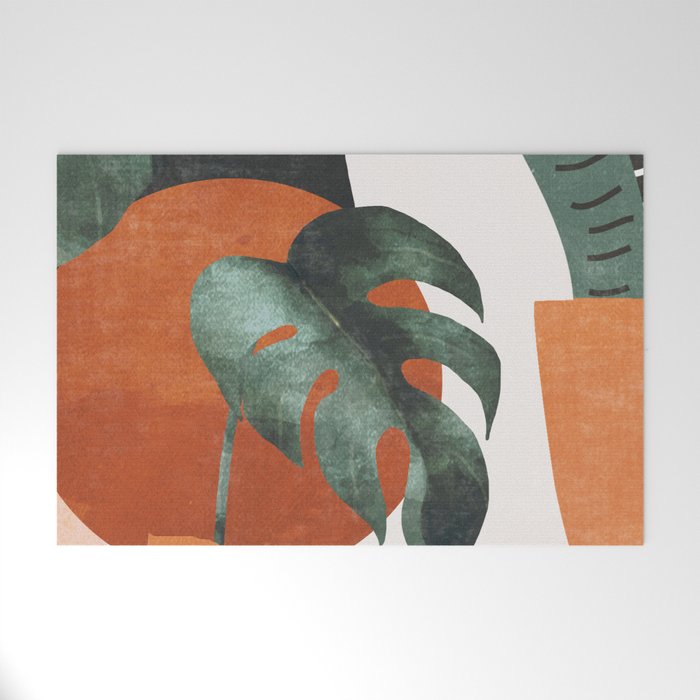 Abstract Art Plants Welcome Mat Gallery Image 1
