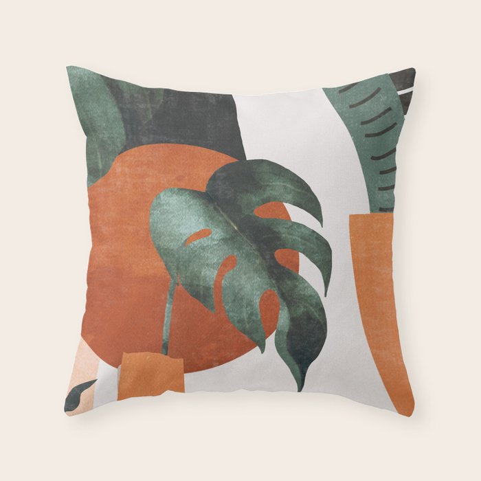 Abstract Art Plants Throw Pillow Gallery Image 6
