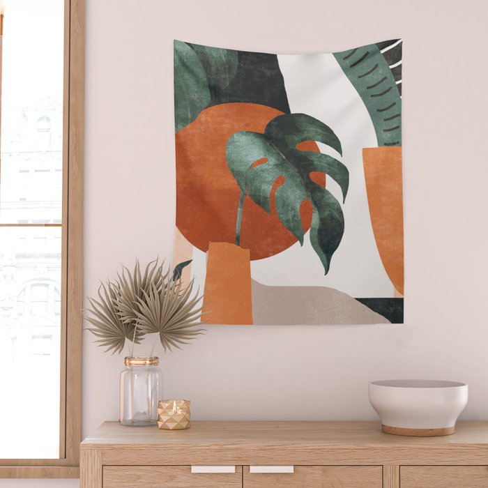 Abstract Art Plants Wall Tapestry Gallery Image 2