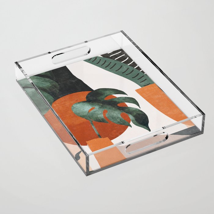 Abstract Art Plants Acrylic Tray Gallery Image 1