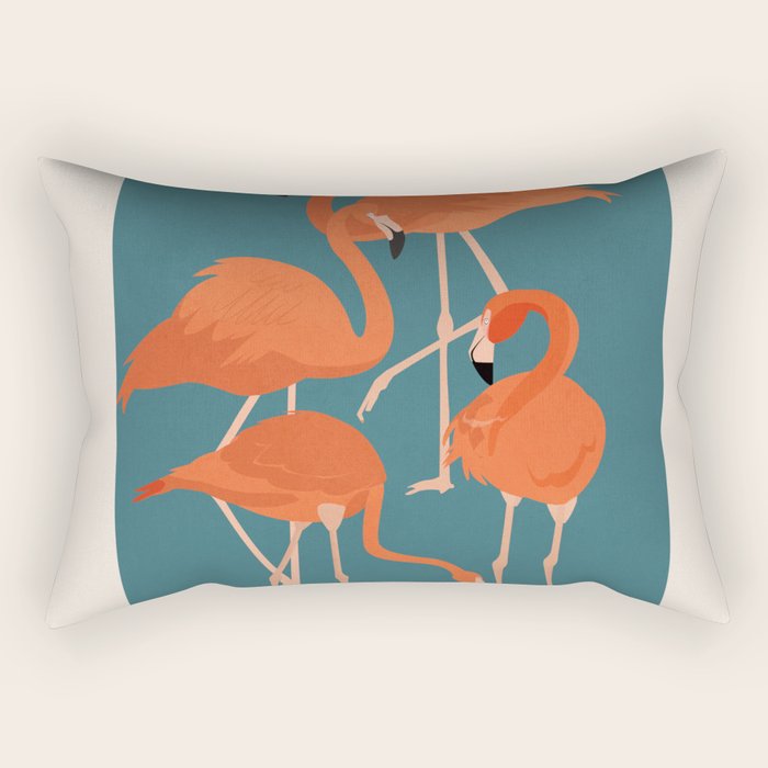 Graceful Flamingos 3 Rectangular Pillow Gallery Image 1