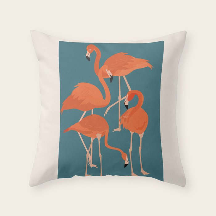 Graceful Flamingos 3 Throw Pillow Gallery Image 6