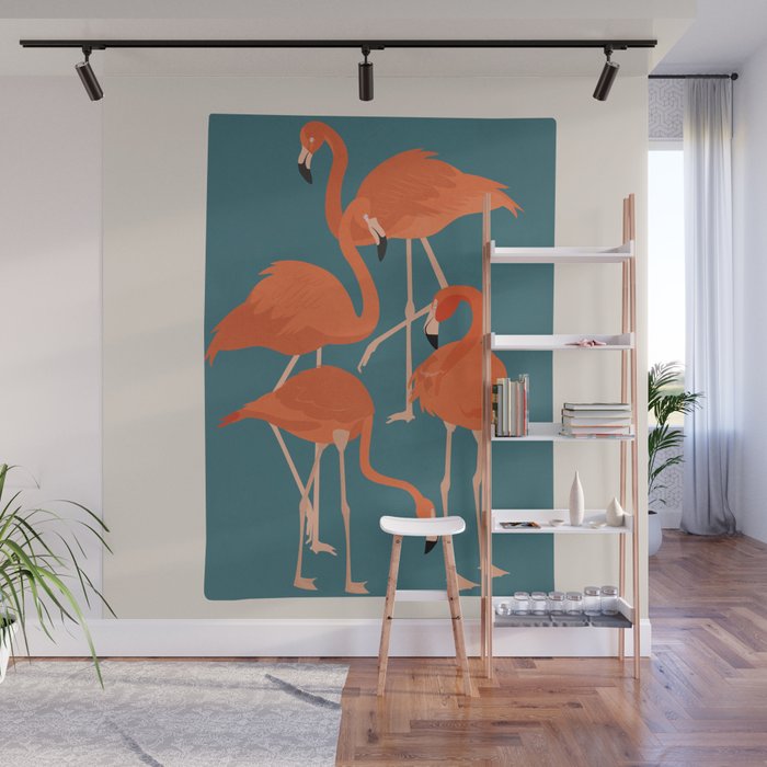 Graceful Flamingos 3 Wall Mural Gallery Image 1
