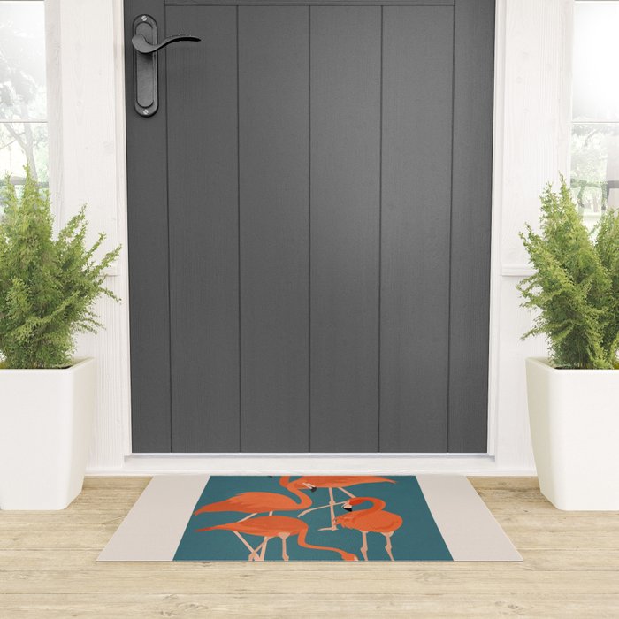 Graceful Flamingos 3 Welcome Mat Gallery Image 3