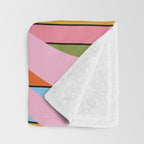 Stripey Swirl Colorful Pop Pattern with Pink  Throw Blanket Gallery Image 3