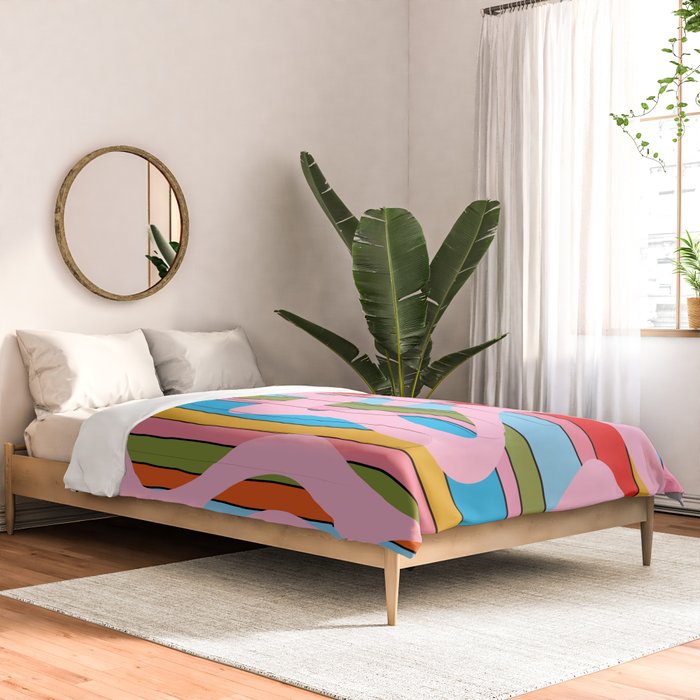 Stripey Swirl Colorful Pop Pattern with Pink  Comforter Gallery Image 2