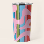 Stripey Swirl Colorful Pop Pattern with Pink  Travel Mug Gallery Image 1