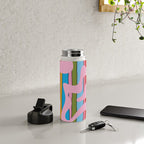 Stripey Swirl Colorful Pop Pattern with Pink  Water Bottle Gallery Image 4